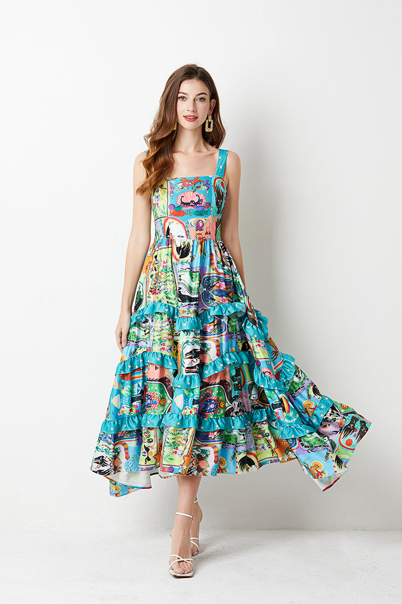 Women's 's Floral Print A-Line Dress