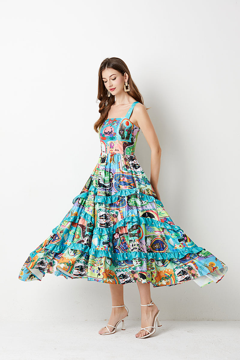 Women's 's Floral Print A-Line Dress