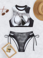 Split Black Bikini Swimwear