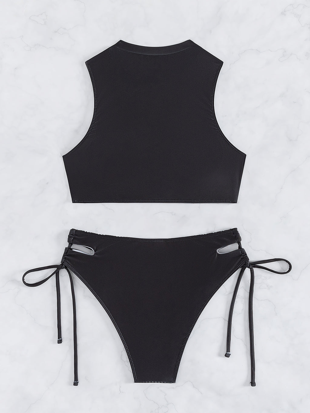 Split Black Bikini Swimwear