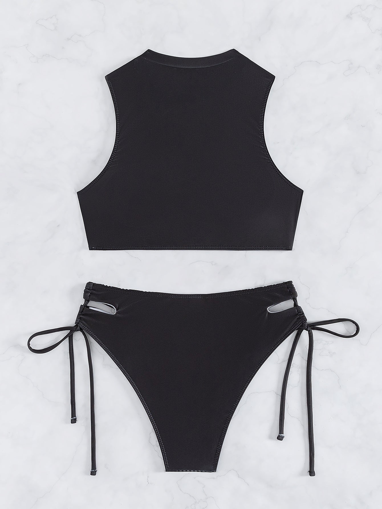 Split Black Bikini Swimwear