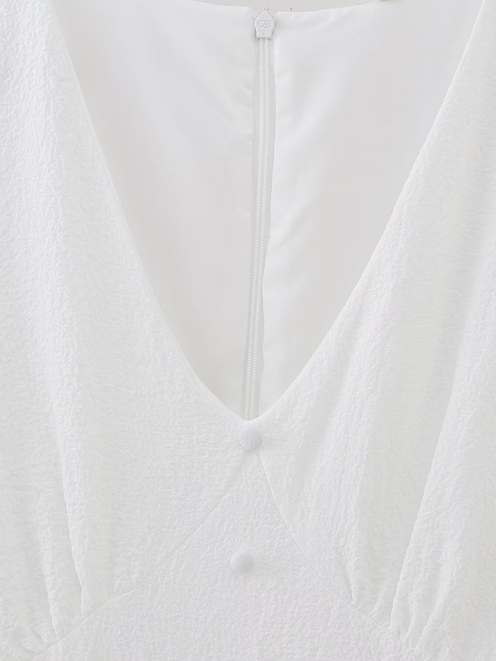 White Embroidered Ruffle Mini Dress