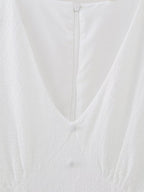White Embroidered Ruffle Mini Dress