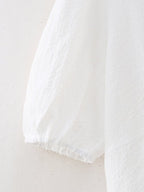 White Embroidered Ruffle Mini Dress