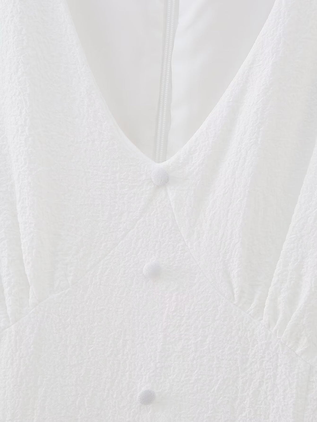 White Embroidered Ruffle Mini Dress