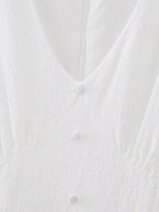 White Embroidered Ruffle Mini Dress
