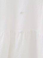 White Embroidered Ruffle Mini Dress