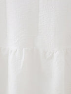 White Embroidered Ruffle Mini Dress