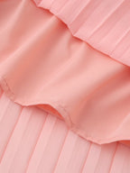 Women's Backless Pleated Chiffon Strap Dress