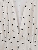 's Summer Sweet V Neck Puff Sleeve Mid Sleeve Maxi Dress