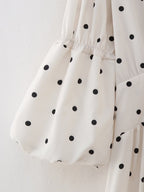 's Summer Sweet V Neck Puff Sleeve Mid Sleeve Maxi Dress