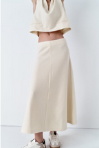 Women's Midi Top And Skirt Two-Piece Set
