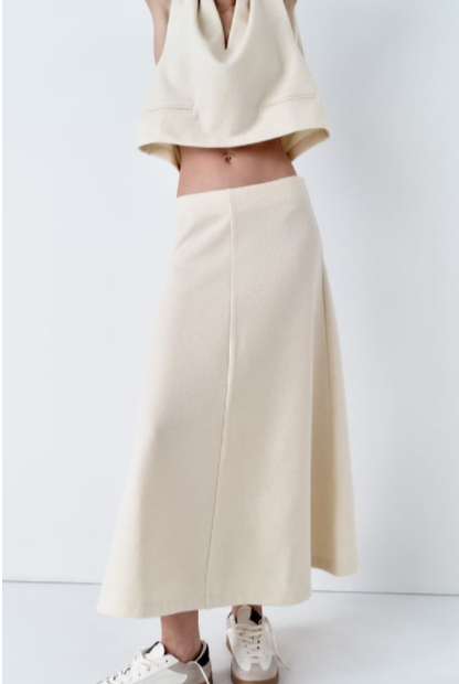 Women's Midi Top And Skirt Two-Piece Set