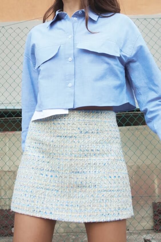 High-Waist Wool Skirt