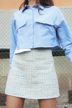 High-Waist Wool Skirt