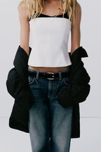 's Early Faux Two Piece Color Matching Small Sling Vest Slim Top