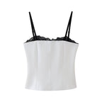 's Early Faux Two Piece Color Matching Small Sling Vest Slim Top