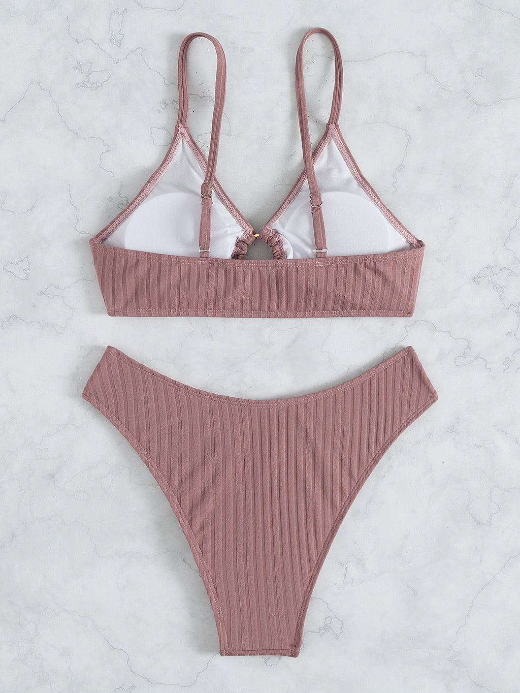 Solid Color Bikini Swimwear