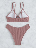 Solid Color Bikini Swimwear