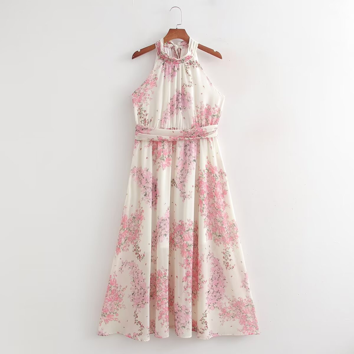 Floral Halter Holiday Dress
