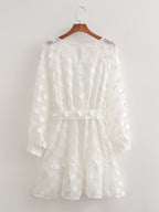 Women's Belted Crew-Neck Mini Dress
