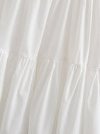 Women's Solid Color V Neck Ruffle Dress