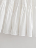 Women's Solid Color V Neck Ruffle Dress