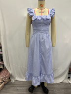 Women's Plaid Sleeveless Ruffle Dress