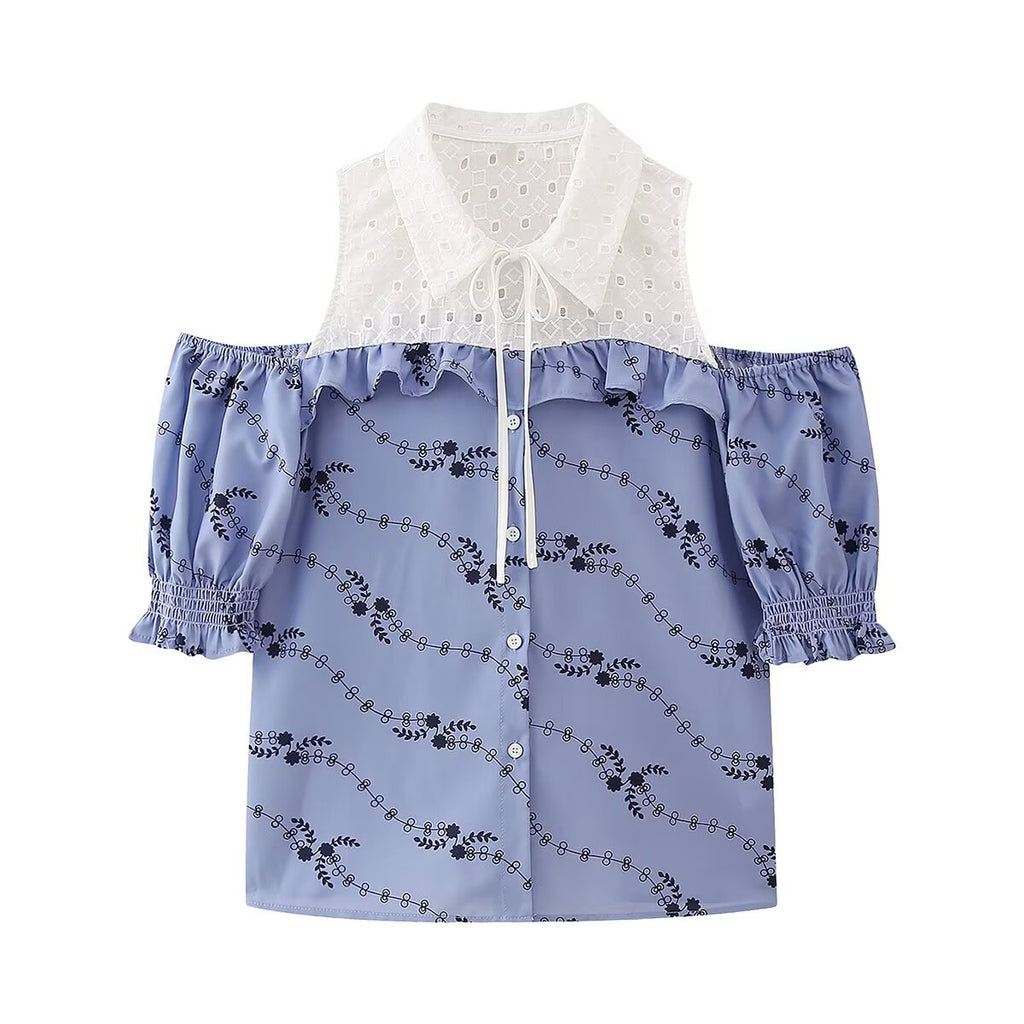 Women's Lace Decorative Stitching Shirts