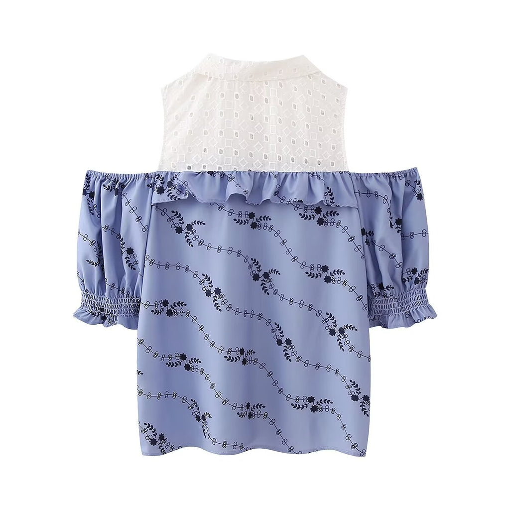 Women's Lace Decorative Stitching Shirts