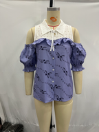 Women's Lace Decorative Stitching Shirts