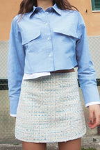 Women's French Polo Collar Short Shirt