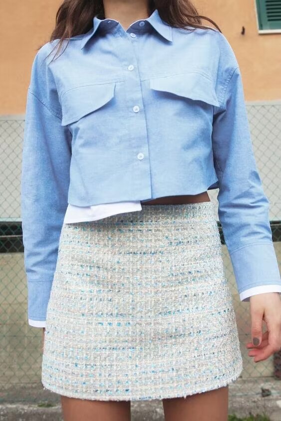 Women's French Polo Collar Short Shirt