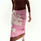 Spring Elegant Slightly Mature Linen Blended Straight Skirt