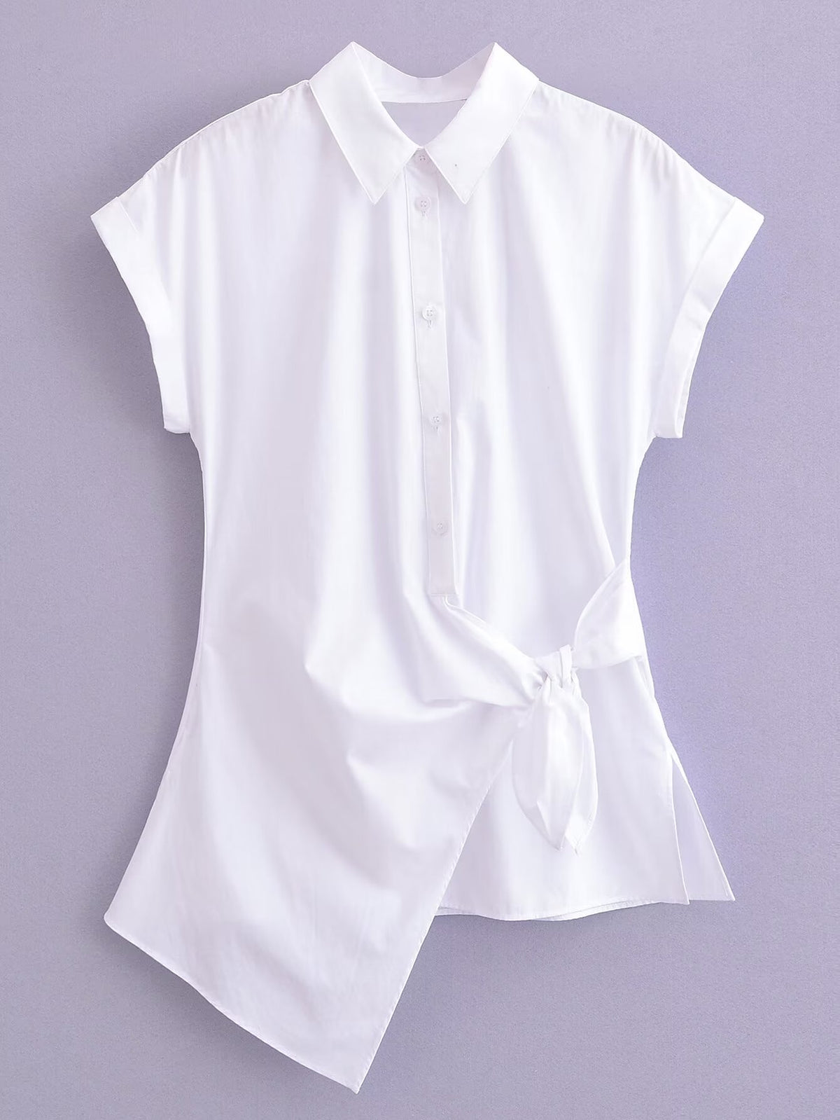 Women's Type Elegant Retro Lace Up White Shirt Poplin Shirt Tops