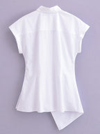 Women's Type Elegant Retro Lace Up White Shirt Poplin Shirt Tops