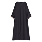 Black Embroidery Plus Size Dress Popular Long-Sleeve Batwing Shirt