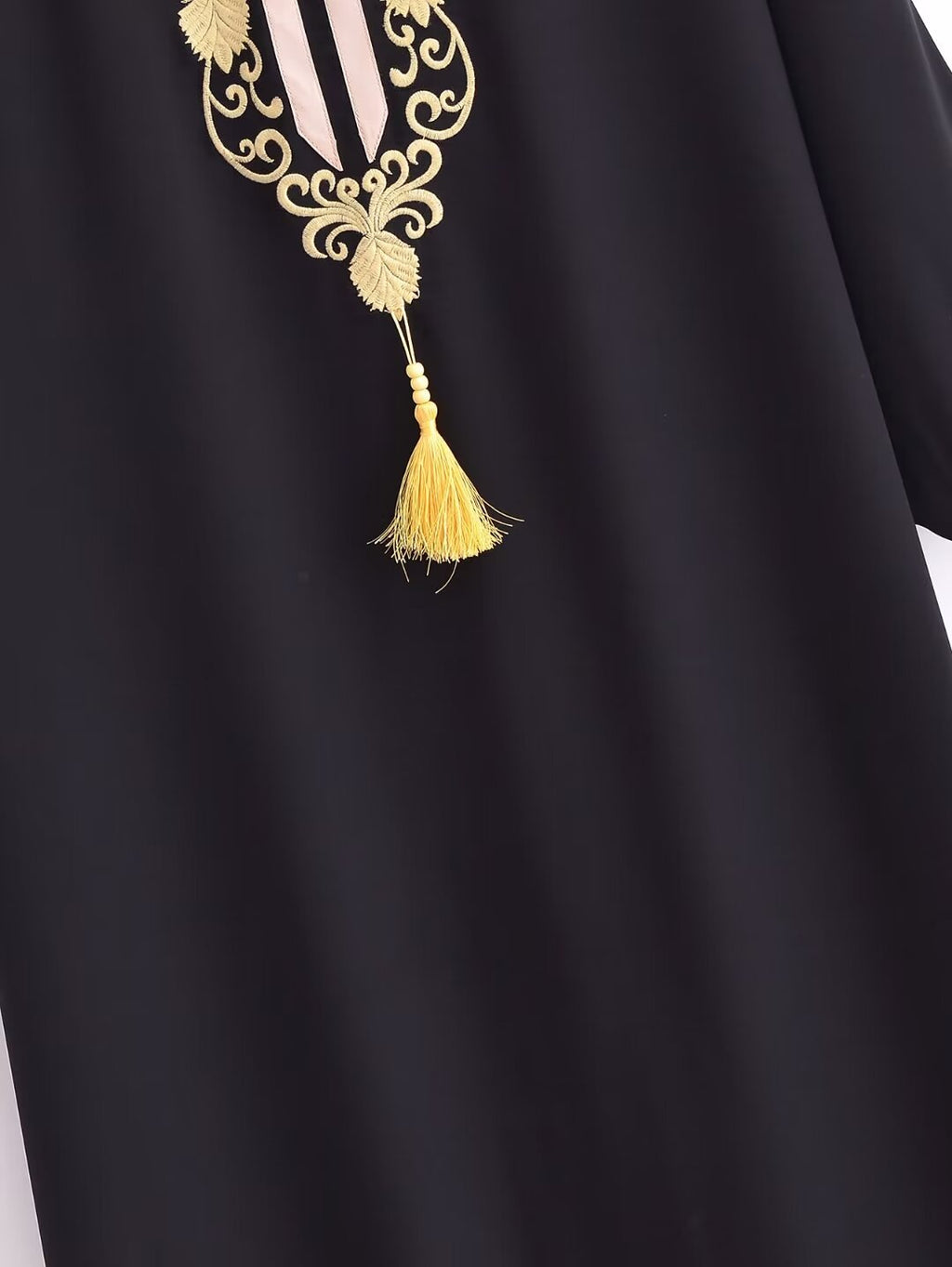 Black Embroidery Plus Size Dress Popular Long-Sleeve Batwing Shirt
