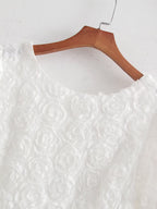 Summer Round Neck Lace Embroidered Design Elegant Dress