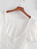 Summer Round Neck Lace Embroidered Design Elegant Dress