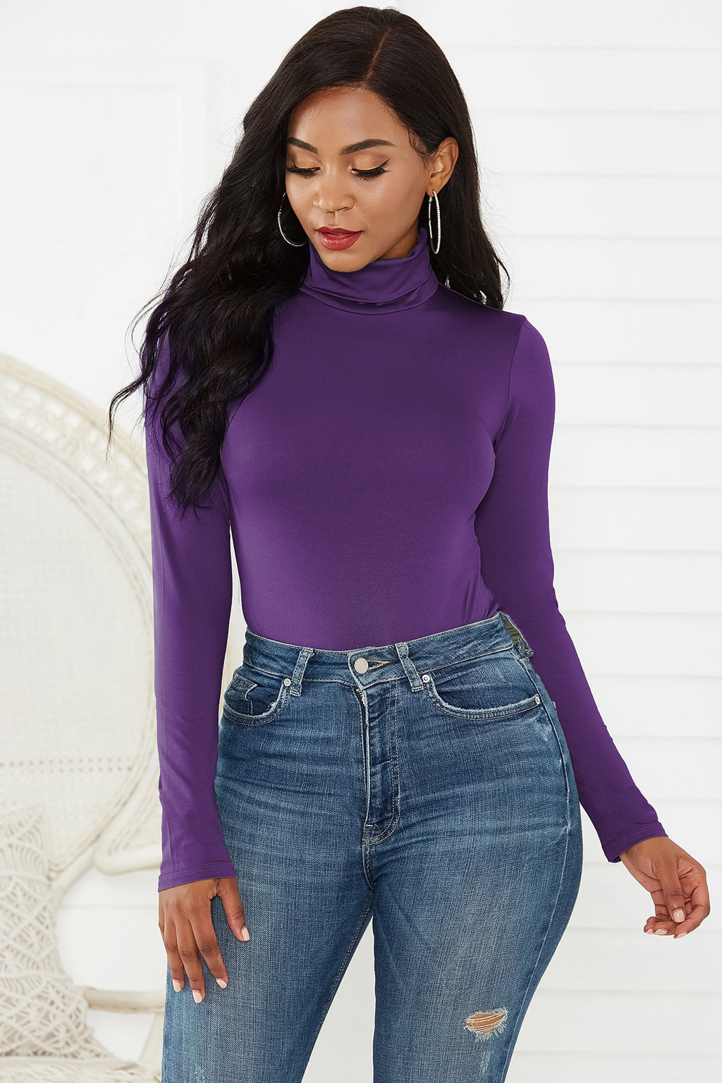 Turtleneck Slim Fit Solid Bodysuit
