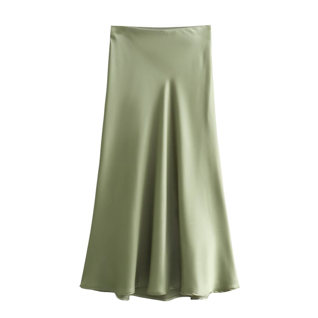 Spring Casual Multicolor Acetate Skirt