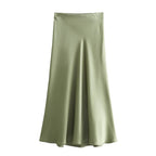 Spring Casual Multicolor Acetate Skirt