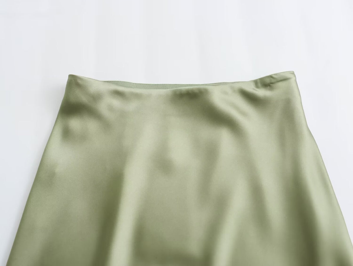 Spring Casual Multicolor Acetate Skirt