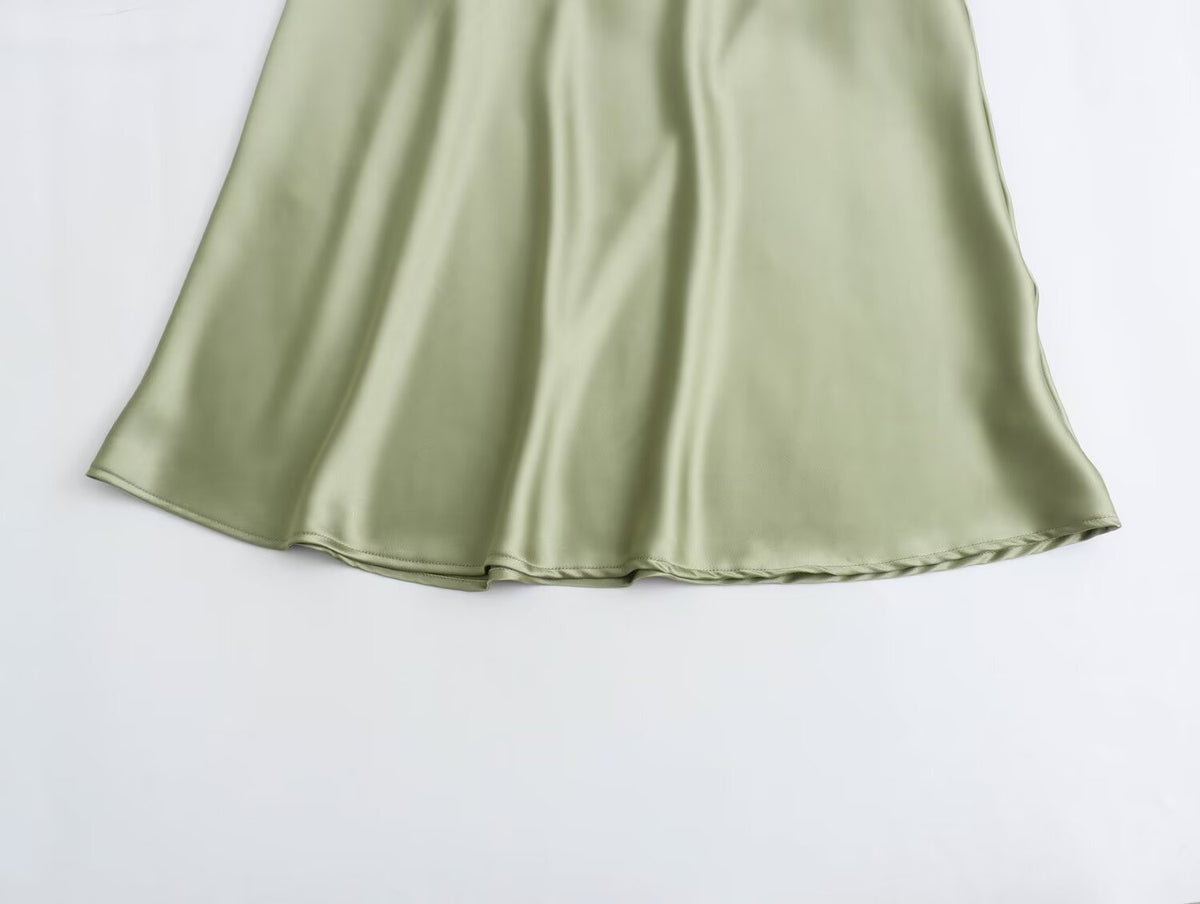 Spring Casual Multicolor Acetate Skirt