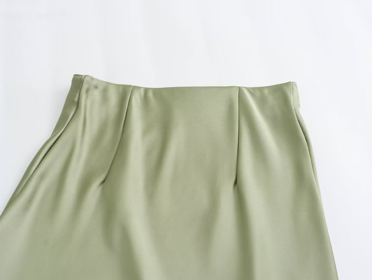 Spring Casual Multicolor Acetate Skirt