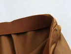 Solid Color Long Leg Fine Acetate Satin Elastic Waist Skirt