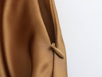 Solid Color Long Leg Fine Acetate Satin Elastic Waist Skirt