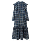 Long-Sleeve Plaid Midi Dress