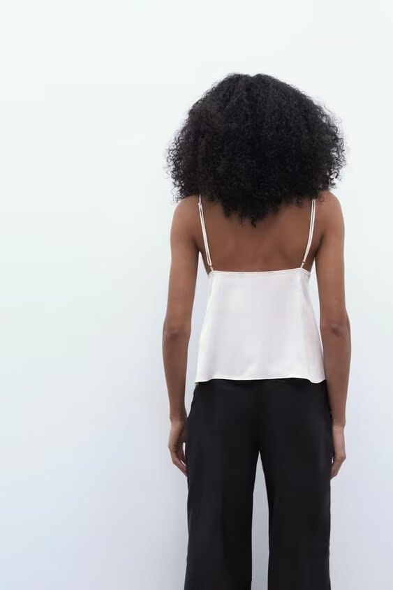 Women's Spring Bow Button Black Camisole Small Vest